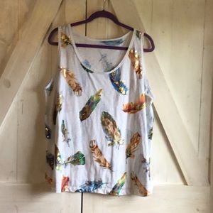 Lane Bryant tee ,multi color w gold.